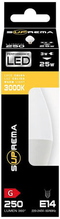 Suprema Lampada A Led Oliva E14 Luce Fredda 6,5 W - 806 Lumen 12.00 Pz