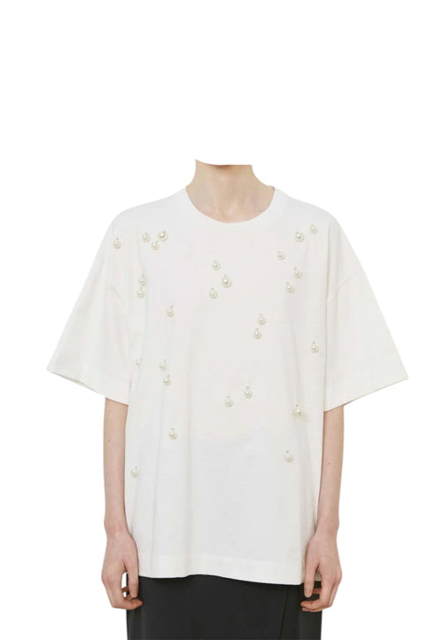 MEIMEIJ T-shirt mezza manica Donna con perle da donna