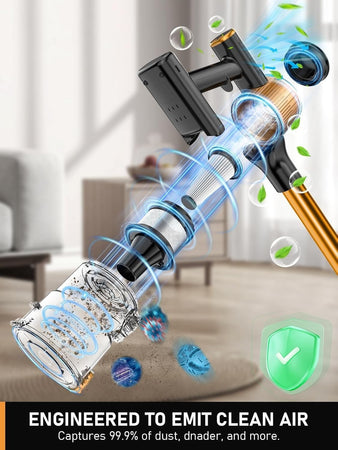 Aspirapolvere Senza Fili 45KPa/500W/45min, Scopa Elettrica Potente a Batteria