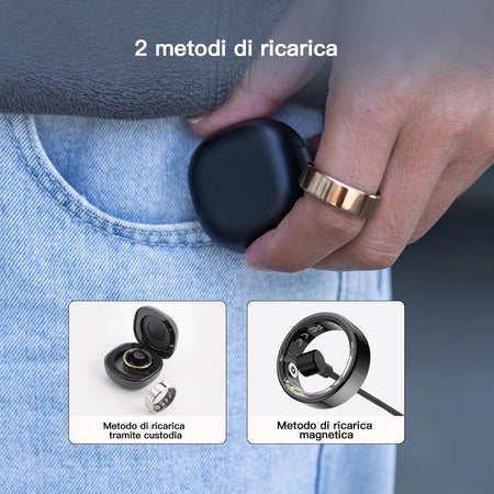 Fitness Tracker Smart Ring con Calorie Frequenza Cardiaca Monitoraggio del Sonno