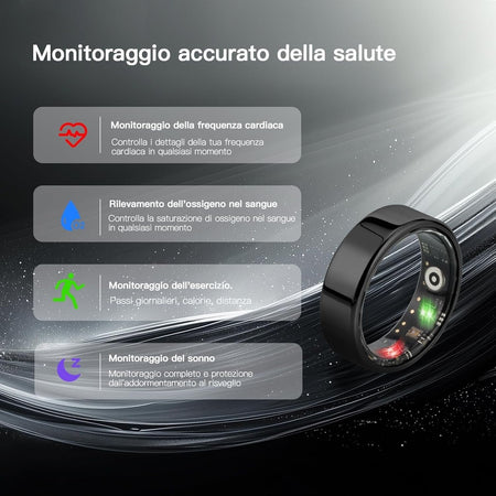Fitness Tracker Smart Ring con Calorie Frequenza Cardiaca Monitoraggio del Sonno