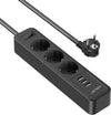 Ciabatta multipresa USB JSVER 3 prese con 3 prese USB, 3 prese (due spine)