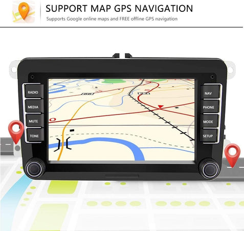 Autoradio Bluetooth 2 Din Airplay Android 8.1 Per Skoda V/W Passat B6 Polo Golf