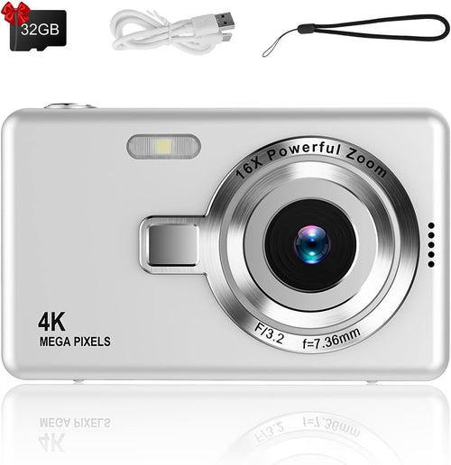 Macchina Fotografica Digitale con Scheda 64GB, 1080P 40MP con Zoom 8X Flash