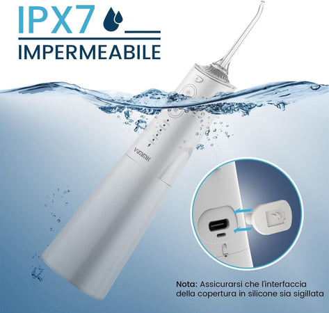 Idropulsore dentale con irrigatore orale ricaricabile IPX7 impermeabile