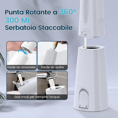 Idropulsore dentale con irrigatore orale ricaricabile IPX7 impermeabile