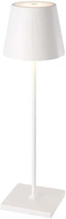 Lampada da tavolo ricaricabile bianca per interni/esterni realizzata dimmerabile