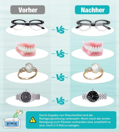 Pulitore a ultrasuoni 48000Hz Pulitore per occhiali 660ml Pulitore a ultrasuoni