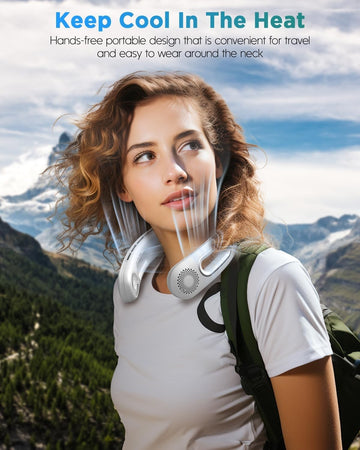 Ventilatore da Collo Portatile Ricaricabile Senza Lama con 4 Velocità
