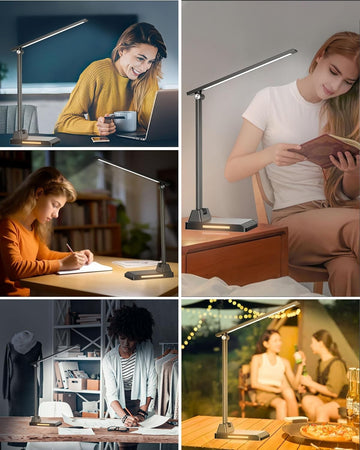 Lampada da scrivania 5 colori a temperatura ricaricabile a batteria dimmerabil