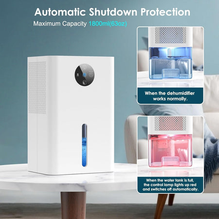 Deumidificatore elettrico 1,8L portatile ultra silenzioso sbrinamento automatico