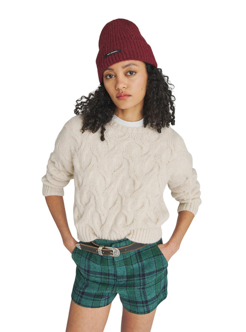 Roy Roger's Maglia donna pullover multicable in misto alpaca RND90229CP02XXXX C0021 da donna