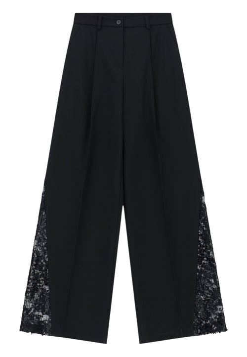 IMPERIAL pantaloni palazzo con dettagli in paillettes laterali Donna Imperial da donna