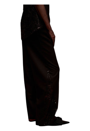 IMPERIAL pantaloni palazzo con dettagli in paillettes laterali Donna Imperial da donna