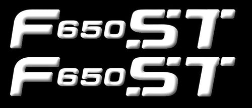 2 ADESIVI-STICKERS in RESINA SCRITTA F650ST compatibile per MOTO BMW F 650 ST