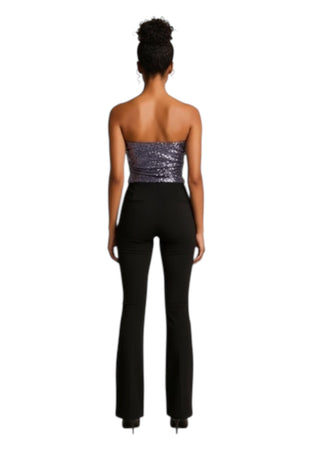 IMPERIAL Top con paillettes scollo dritto e asimmetria Donna Imperial da donna