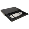 CASSETTO FIBRA OTTICA 24 PORTE PER ADATTATORI LC DUPLEX E SC SIMPLEX 1 UNITA' PER INSTALLAZIONE 19'' NERO CON BINARI TELESCOPICI (LKFO24N)
