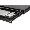 CASSETTO FIBRA OTTICA 24 PORTE PER ADATTATORI LC DUPLEX E SC SIMPLEX 1 UNITA' PER INSTALLAZIONE 19'' NERO CON BINARI TELESCOPICI (LKFO24N)