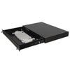 CASSETTO FIBRA OTTICA 24 PORTE PER ADATTATORI LC DUPLEX E SC SIMPLEX 1 UNITA' PER INSTALLAZIONE 19'' NERO CON BINARI TELESCOPICI (LKFO24N)