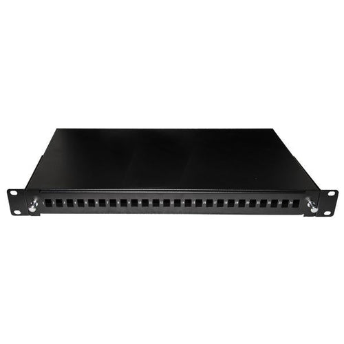 CASSETTO FIBRA OTTICA 24 PORTE PER ADATTATORI LC DUPLEX E SC SIMPLEX 1 UNITA' PER INSTALLAZIONE 19'' NERO CON BINARI TELESCOPICI (LKFO24N)