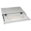 Cassetto fibra ottica 24 porte per adattatori lc duplex e sc simplex - 1 unita' per installazione - 19 grigio con binari telescopici
