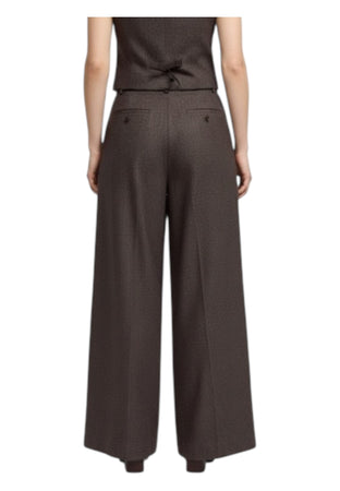 PLEASE Pantaloni palazzo vita alta con pieghe frontali Donna Please da donna