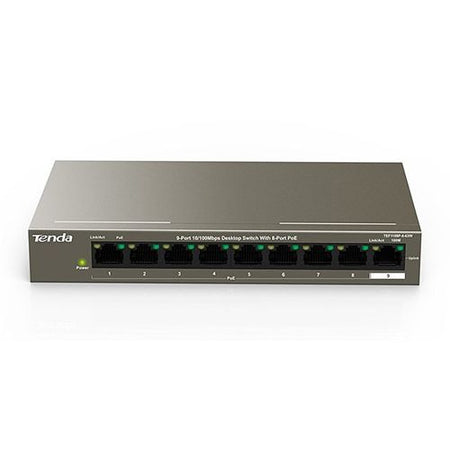 Tenda tef1109p-8-63w fast ethernet (10/100) nero supporto power over ethernet (poe) - TEF1109P-63W