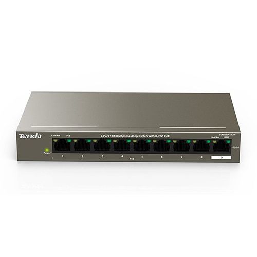 Tenda tef1109p-8-63w fast ethernet (10/100) nero supporto power over ethernet (poe) - TEF1109P-63W