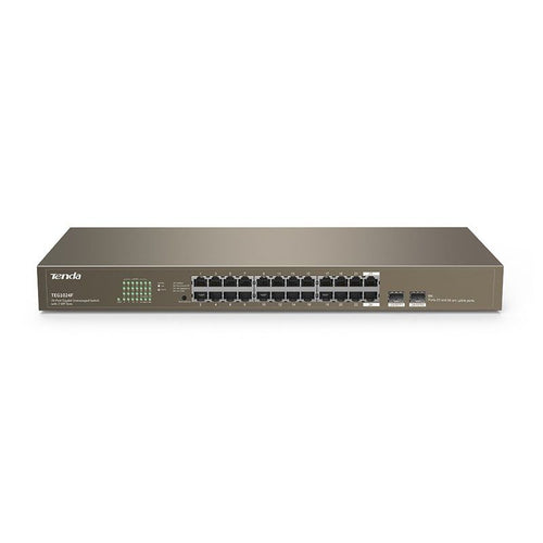 Switch tenda teg1024f 24p gigabit 10/100/1000 rj45 +2 sfp slots unamanaged rack