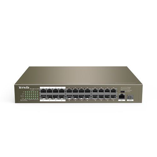 Switch tenda tef1126p-24-250w v2.0 24p 10/100 poe +1p gigabit+1p sfp(combo)rackmount potenza poe 250w