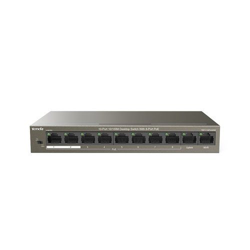 Switch tenda tef1110p-8-63w 8p lan desktop 10/100m 8p fe(poe)+2p fe(data+nvr) - TENTEF1110P-8-63W