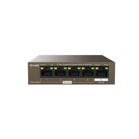 Switch tenda teg1105pd 5p lan gigabit pd desktop con 4p poe