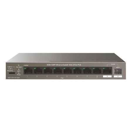Switch tenda teg1110pf-8-102w 10p gigabit desktop 10/100/1000m 9p ge(di cui 8p poe)+1sfp