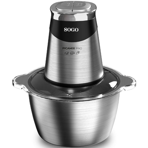 SOGO Tritatutto con ciotola in acciaio inox 500W / 1.8L / lame in titanio / trita ghiaccio - trita carne