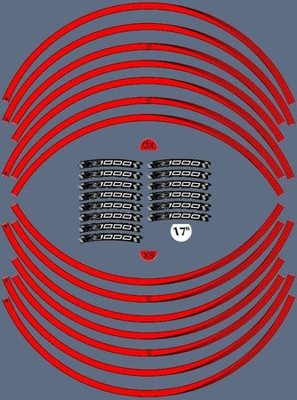 KIT STRISCE ADESIVE compatibili per CERCHI 17 MOTO KAWASAKI Z1000 Adesivi tuning