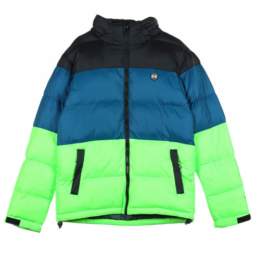 DOLLY NOIRE Piumino Uomo Techno Padded Jacket Black/petroleum/fluo Green da uomo