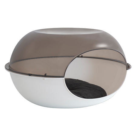 Cuccia Con Cuscino 'Luna' Bianco / Fumè - Cm 57 X 48 X H. 31 - Mp Bergamo S.R.L.