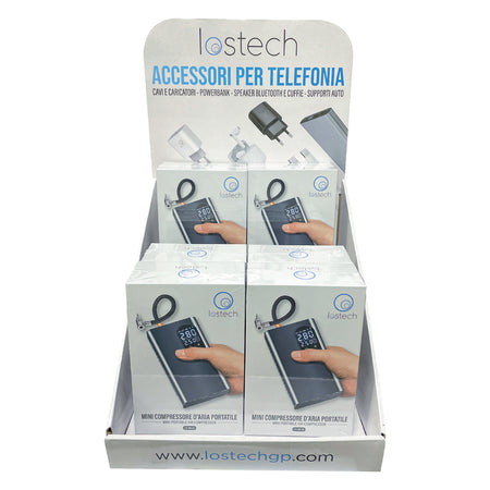 Espositore Da Banco Per Mini Compressori 4 Pz - Completo - Lostech