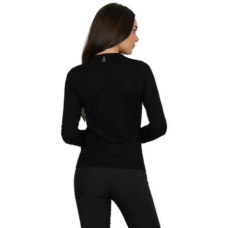 Relish pullover nero con catena foulard ISOTTA RDA2502054018