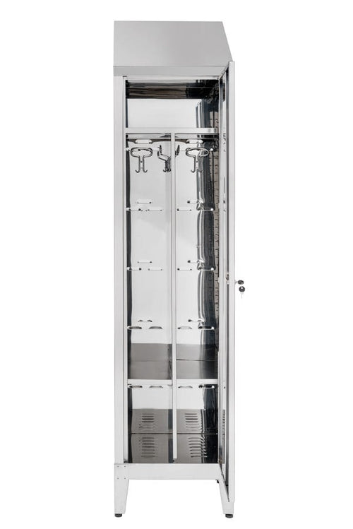 Armadio spogliatoio in acciaio AISI 304 ad 1 posto con tramezza sporco pulito cm. 50x40x215h