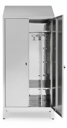 Armadio spogliatoio acciaio inox AISI 304 a 2 posti a 2 ante con tramezza sporco/pulito cm. 95x40x215h