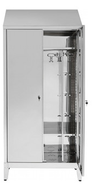 Armadio spogliatoio acciaio inox AISI 304 a 2 posti a 2 ante con tramezza sporco/pulito cm. 95x40x215h