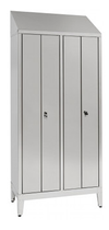 Armadio spogliatoio in acciaio inox AISI 304 a 2 posti a 4 ante cm. 95x40x215h