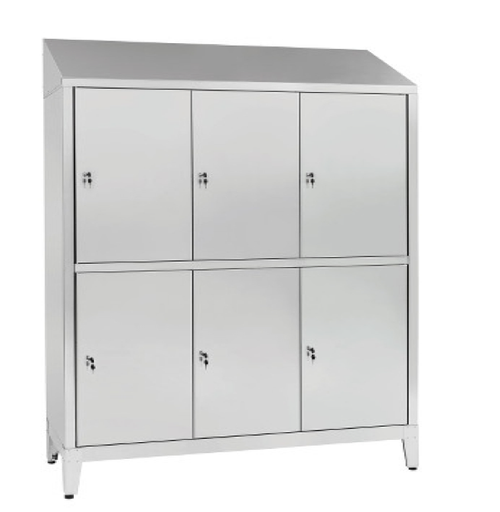 Armadietto sovrapposto in acciaio inox AISI 304 a 6 posti cm. 120x40x215h