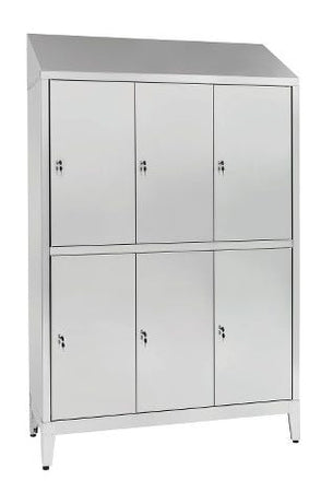 Armadietto sovrapposto in acciaio inox AISI 304 a 6 posti cm. 120x40x215h