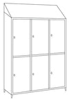 Armadietto sovrapposto in acciaio inox AISI 304 a 6 posti cm. 120x40x215h
