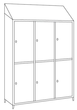 Armadietto sovrapposto in acciaio inox AISI 304 a 6 posti cm. 120x40x215h
