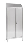 Armadio spogliatoio in acciaio inox AISI 430 a 2 posti a 2 ante battenti con tramezza sporco/pulito cm. 95x40x215h