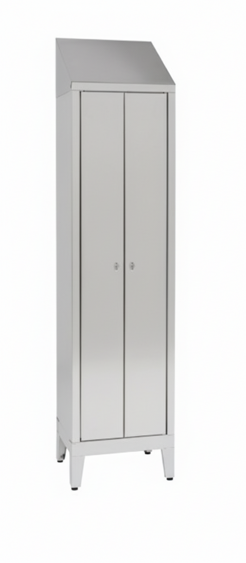 Armadietto per spogliatoio inox AISI 430 monoblocco ad 1 posto cm. 50x40x215h