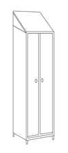Armadietto per spogliatoio inox AISI 430 monoblocco ad 1 posto cm. 50x40x215h